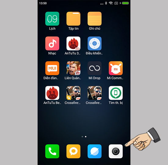 Vào chế độ máy ảnh